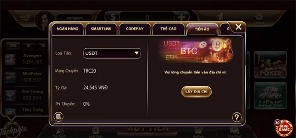 Nạp tiền USDT Nhatvip nhanh chóng, tiện lợi